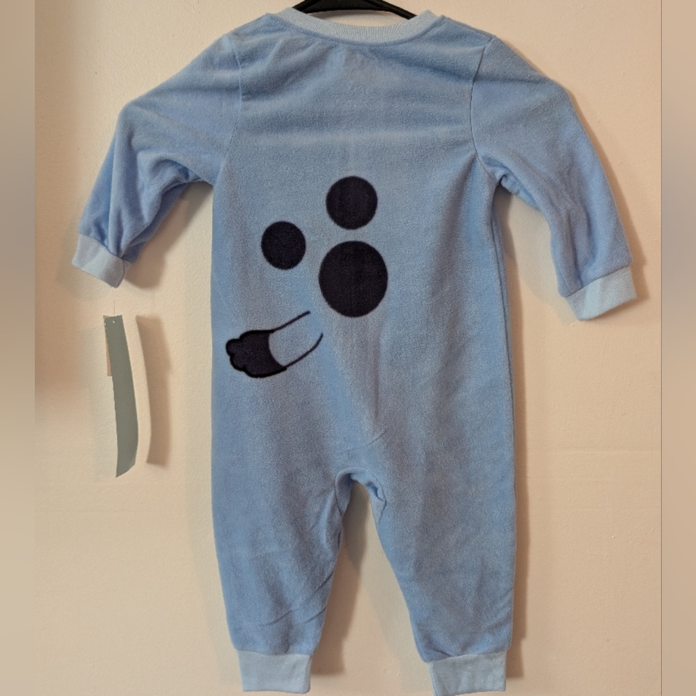 Bluey Footless Fleece Onesie Pajamas with Hat NWT 9-12 Months‎ - Picture 2 of 2